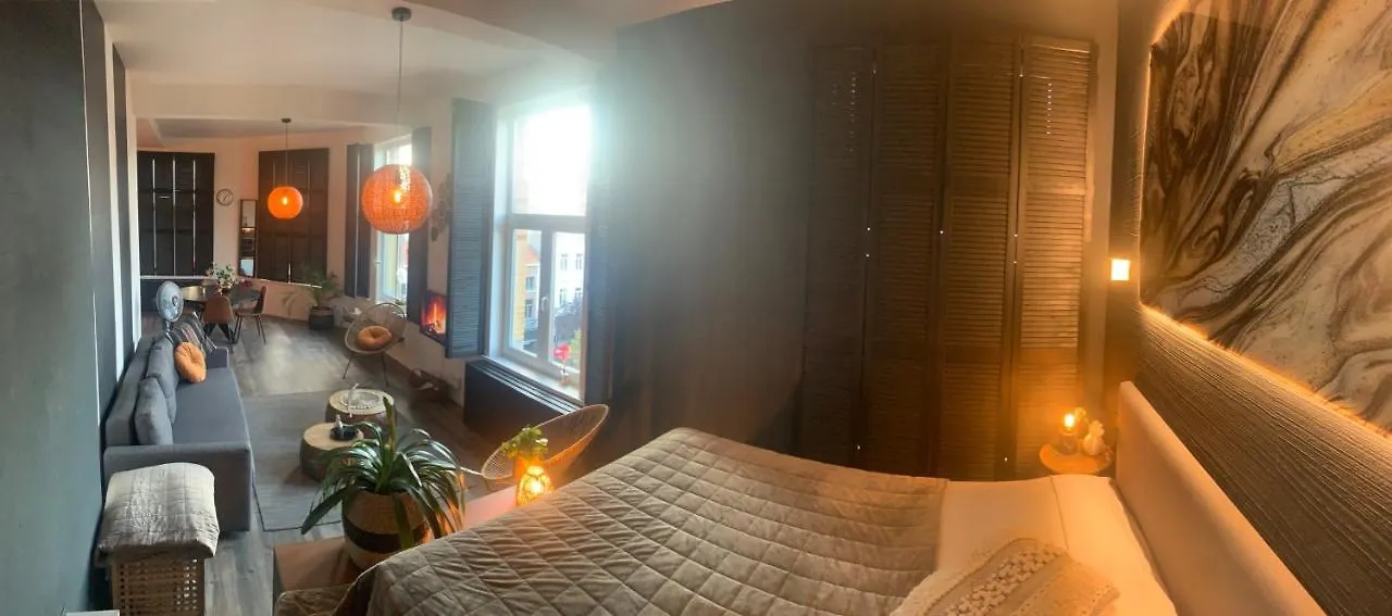 Apartment Sleep Inn - Black And Gold Loft Antwerp Cityview Belgium