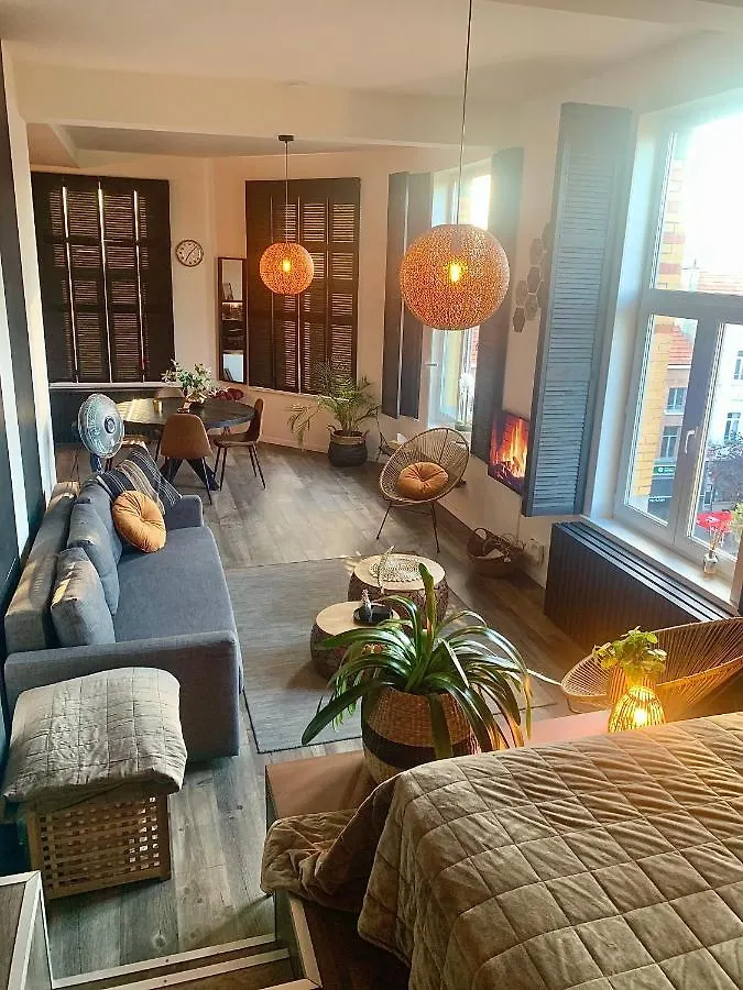Apartment Sleep Inn - Black And Gold Loft Antwerp Cityview